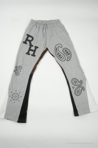 Paisley Flare Sweatpants - Grey