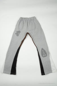 Paisley Flare Sweatpants - Grey