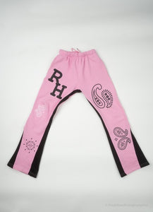 Paisley Flare Sweatpants - Pink